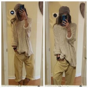Vintage (?) Oversized Chunky Cable Knit Fisherman Style Sweater Tunic
